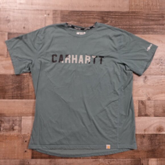 Carhartt Force Relaxed Fit Graphic Tee Men's Large Blue Green - Picture 1 of 7